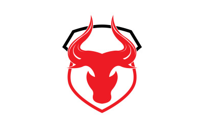 Símbolo de diseño de logotipo de cabeza de toro de escudo enojado creativo 37