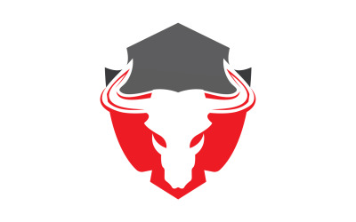 Símbolo de diseño de logotipo de cabeza de toro de escudo enojado creativo 44