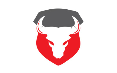 Símbolo de diseño de logotipo de cabeza de toro de escudo enojado creativo 46
