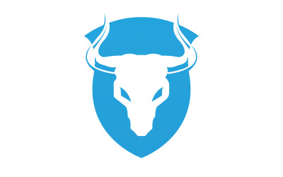 Símbolo de diseño de logotipo de cabeza de toro de escudo enojado creativo 4