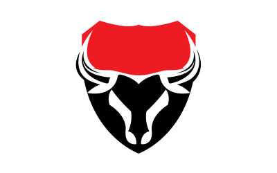 Símbolo de diseño de logotipo de cabeza de toro de escudo enojado creativo 50