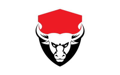 Símbolo de diseño de logotipo de cabeza de toro de escudo enojado creativo 53