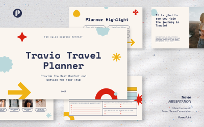 Travio - clean geometric travel planner presentation