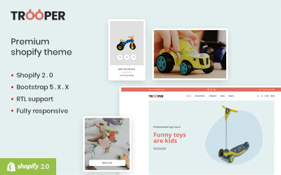 Trooper: el tema premium de Shopify para juguetes y moda para niños