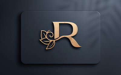 Bokstaven R Monogram skönhet logotypdesign