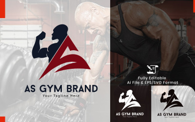 Шаблон логотипа бренда фитнес-зала