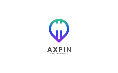 Ax Pin Line Art Logo-Stil