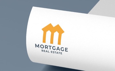 Hypoteční Nemovitost Písmeno M Logo