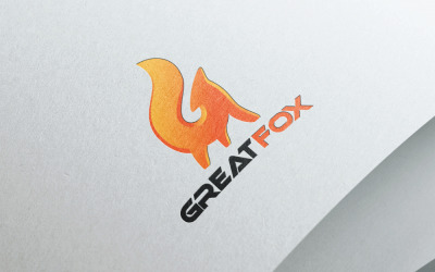 Modello moderno di logo della volpe della lettera G