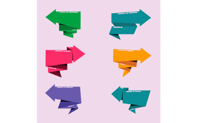 Origami-Band-Pfeil-handgezeichnetes Set