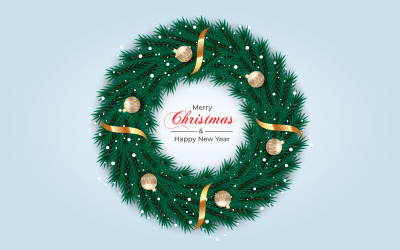 Çam dalı noel balosu ve yıldızlarla Noel çelengi ve çelenk dekorasyonu