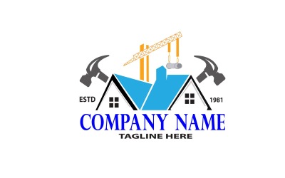 Design de logotipo de construção criativa