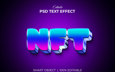 NFT bewerkbare 3D-teksteffectillustratie