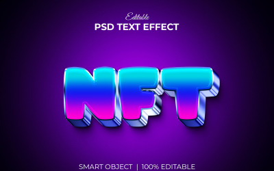 NFT szerkeszthető 3d szöveg effektus illusztráció