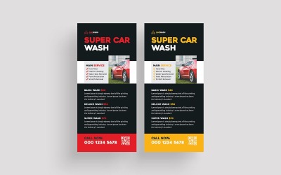 Carte de support de lavage de voiture ou modèle de Flyer Dl