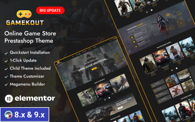 Gamekout – obchod s digitálními hrami Responzivní téma Prestashop