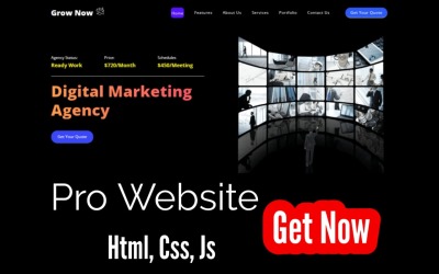 Modello di sito Web per portfolio di servizi Grow Now-Business