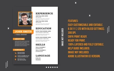 Modern Minimalist Editable Resume Template Designs