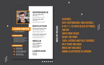 Moderna minimalistiska redigerbara CV-malldesigner