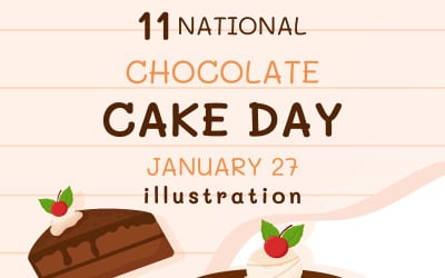 11 National Chocolate Cake Day-illustratie