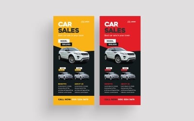 Plantilla moderna para tarjeta informativa de venta de automóviles