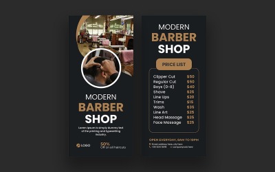 Шаблон картки стійки для перукарень