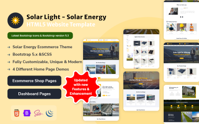 Solar Light - Solar Energy HTML5 webbplatsmall