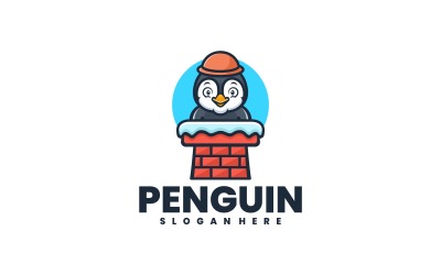 Estilo de logotipo de dibujos animados de pingüinos 3