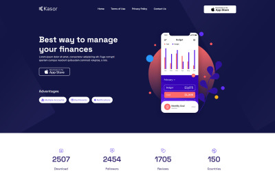 Kasor - Modelo de site de aplicativo de finanças