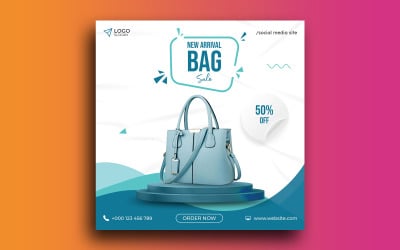 Női táska eladó közösségi médiában közzétett szalaghirdetés sablon