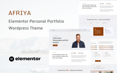 Afriya - Personlig portfölj, CV och CV WordPress-tema