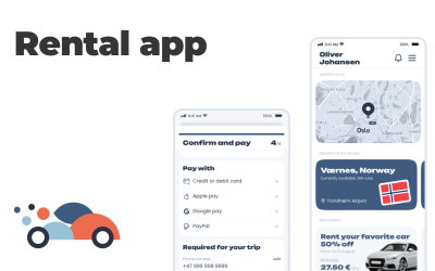 Aluguel de carro — modelo de aplicativo de aluguel gratuito