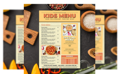 Menu dla dzieci — szablon ulotki nr 2