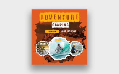 Publicación de Instagram de Facebook de camping