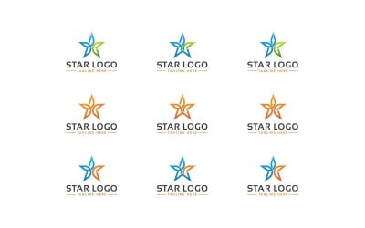 Yıldız Logo Şablonu Vektör Simge Çizim Tasarımı