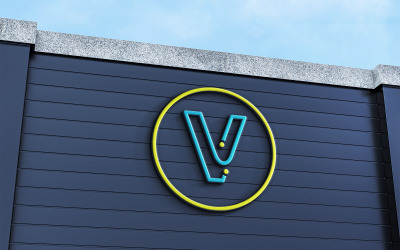 Bokstaven V Logotyp Design IT-företagets logotyp