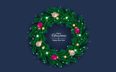 Corona de los mejores deseos navideños con concepto de corona navideña decorada