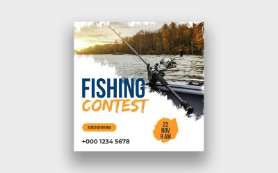 Fishing Social Media Post Design Template