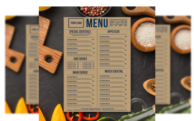 Menu koktajli - szablon ulotki nr 6