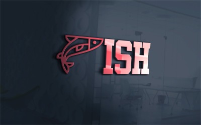 Modèle de logo de poisson pour la pêche ou la marque de poisson