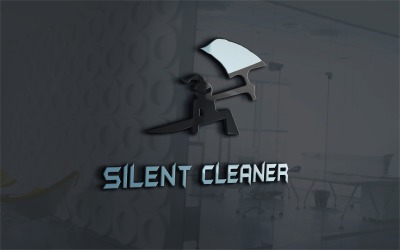 Silent Cleaner Logo Template For Cleaning Services
