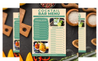 Szablon menu nowoczesnych koktajli