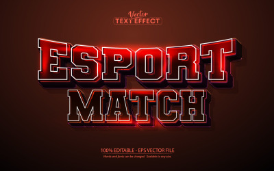 Esport Match - redigerbar texteffekt, lag- och sporttextstil, grafikillustration