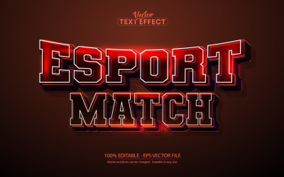 Esport Match - upravitelný textový efekt, týmový a sportovní styl textu, grafická ilustrace