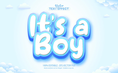 It&amp;#39;s A Boy - 可编辑的文字效果，Baby Shower 文字样式，图形插图