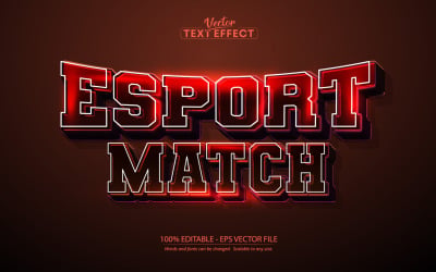 Match Esport - Effet de texte modifiable, style de texte d&amp;#39;équipe et de sport, illustration graphique