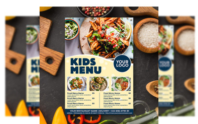 Menu de comida infantil - modelo de folheto nº 3