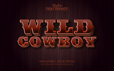 Western - redigerbar texteffekt, vintage och retro textstil, grafikillustration