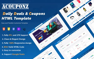 AcouponZ - Daily deals &amp;amp; coupon codes Bootstrap template
