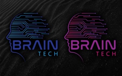 Creative Human Brain Technology Logo - Identité de marque